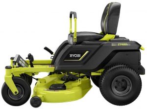 Ryobi electric zero turn mower side